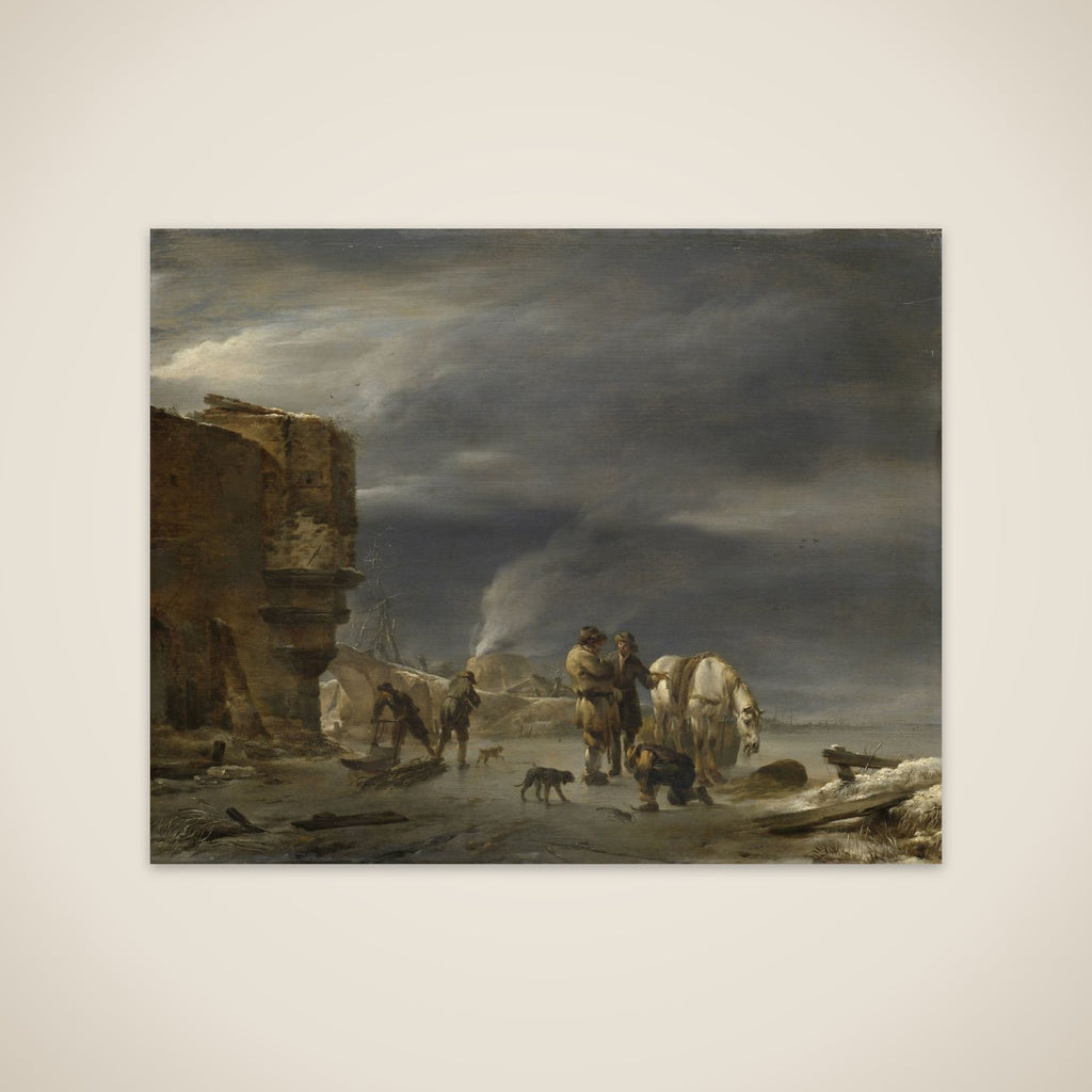 On the Ice near a Town unframed print
