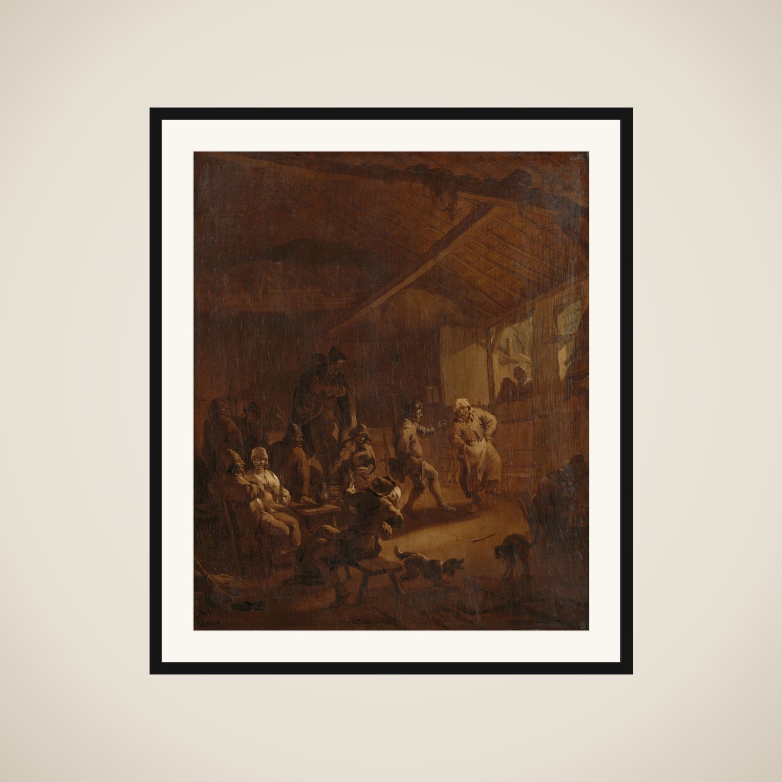 Peasants Dancing in a Barn framed