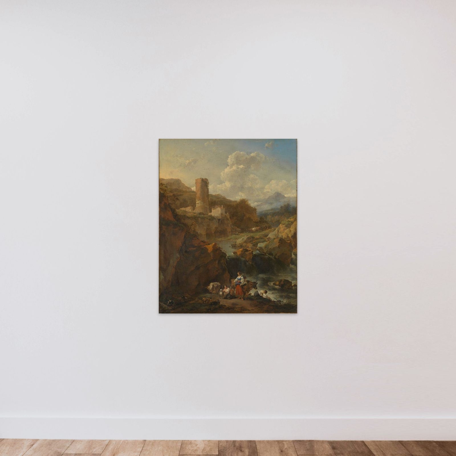 Italian Landscape unframed — shown to scale