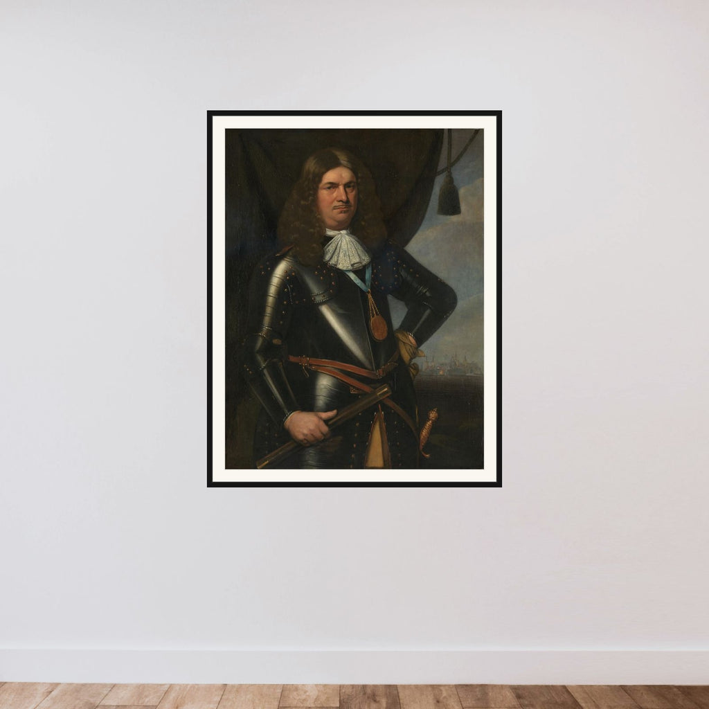 Adriaen Banckert (c 1620-1684), Vice Admiral of Zeeland framed — shown to scale
