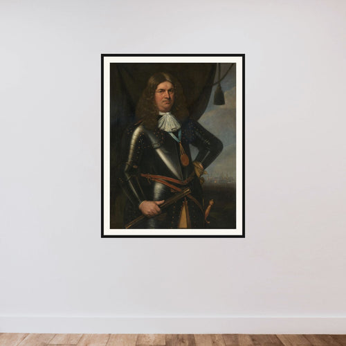 Adriaen Banckert (c 1620-1684), Vice Admiral of Zeeland framed — shown to scale