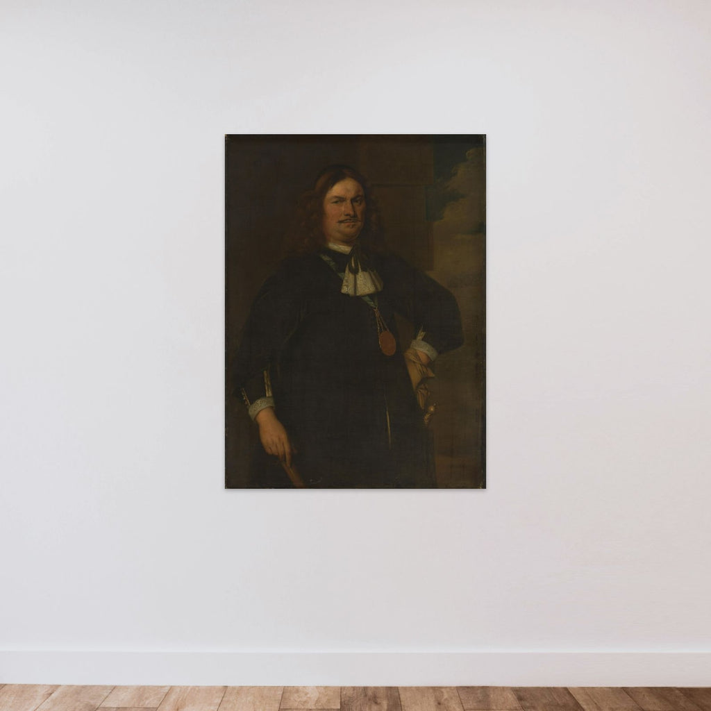 Portrait of Adriaen Banckert (c. 1620-1684), Vice Admiral of Zeeland unframed — shown to scale