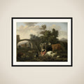 Landscape with Herdsmen and Cattle framed