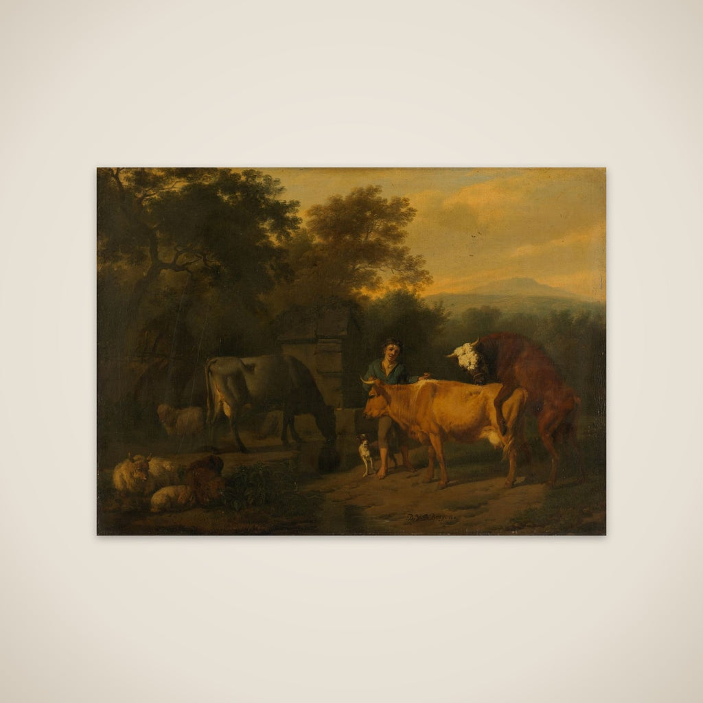 Landscape with Herdsman and Cattle unframed print