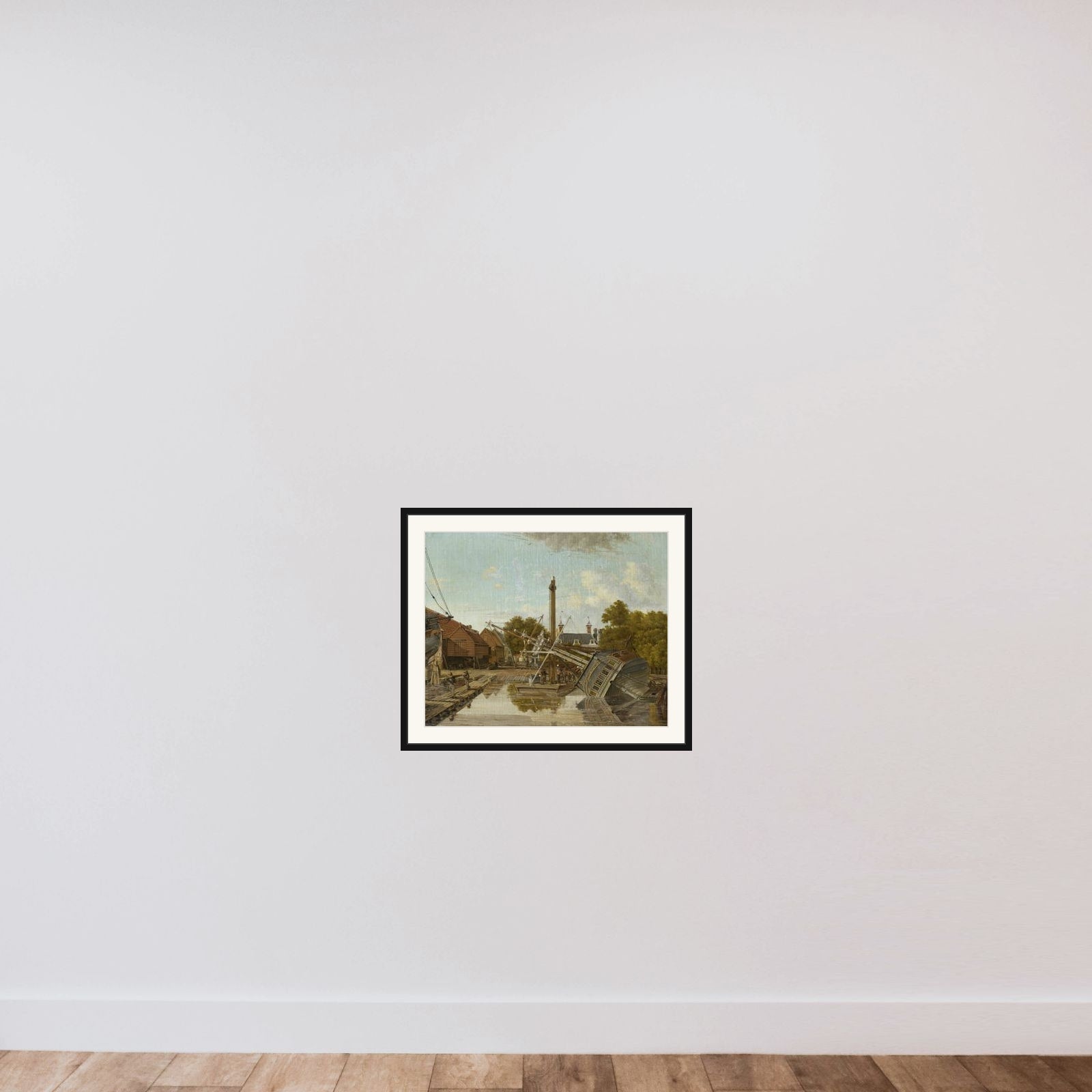 The Shipyard 'St Jago'on Bickers Eiland, Amsterdam framed — shown to scale