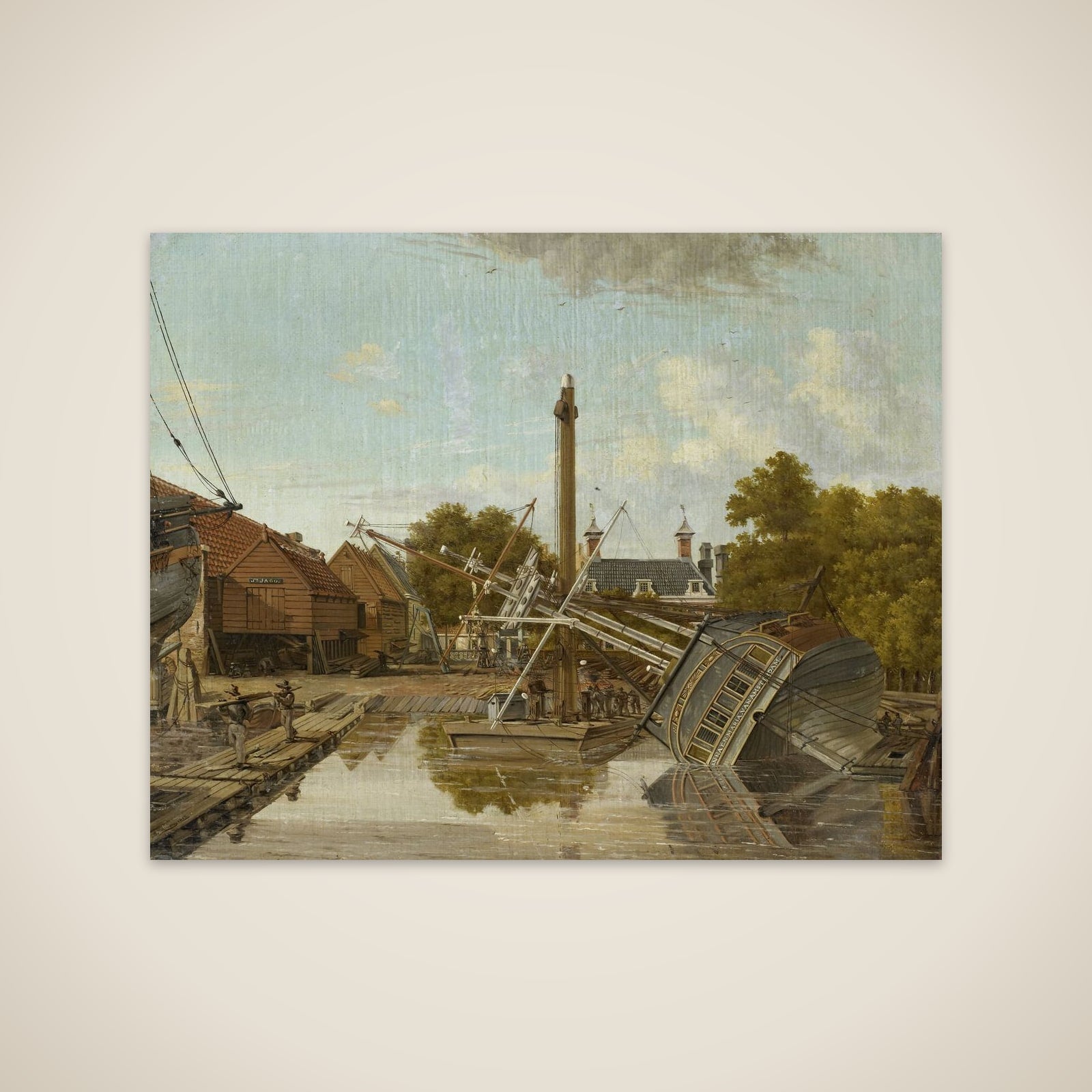 The Shipyard 'St Jago'on Bickers Eiland, Amsterdam unframed print