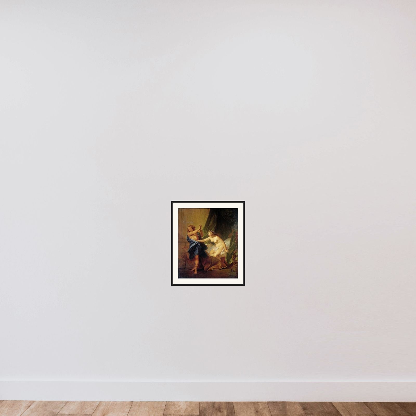 Joseph and Potiphar's Wife framed — shown to scale