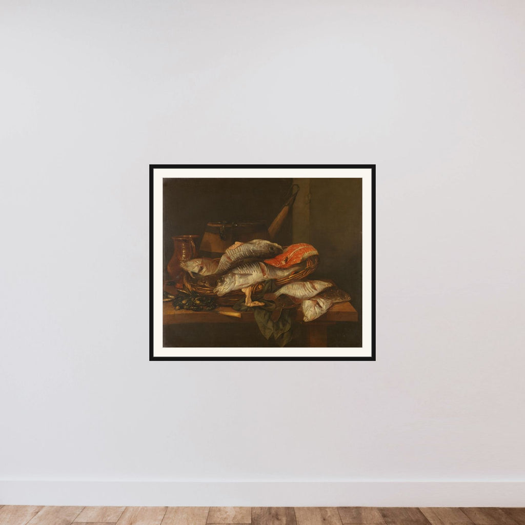 Still Life with Fish framed — shown to scale