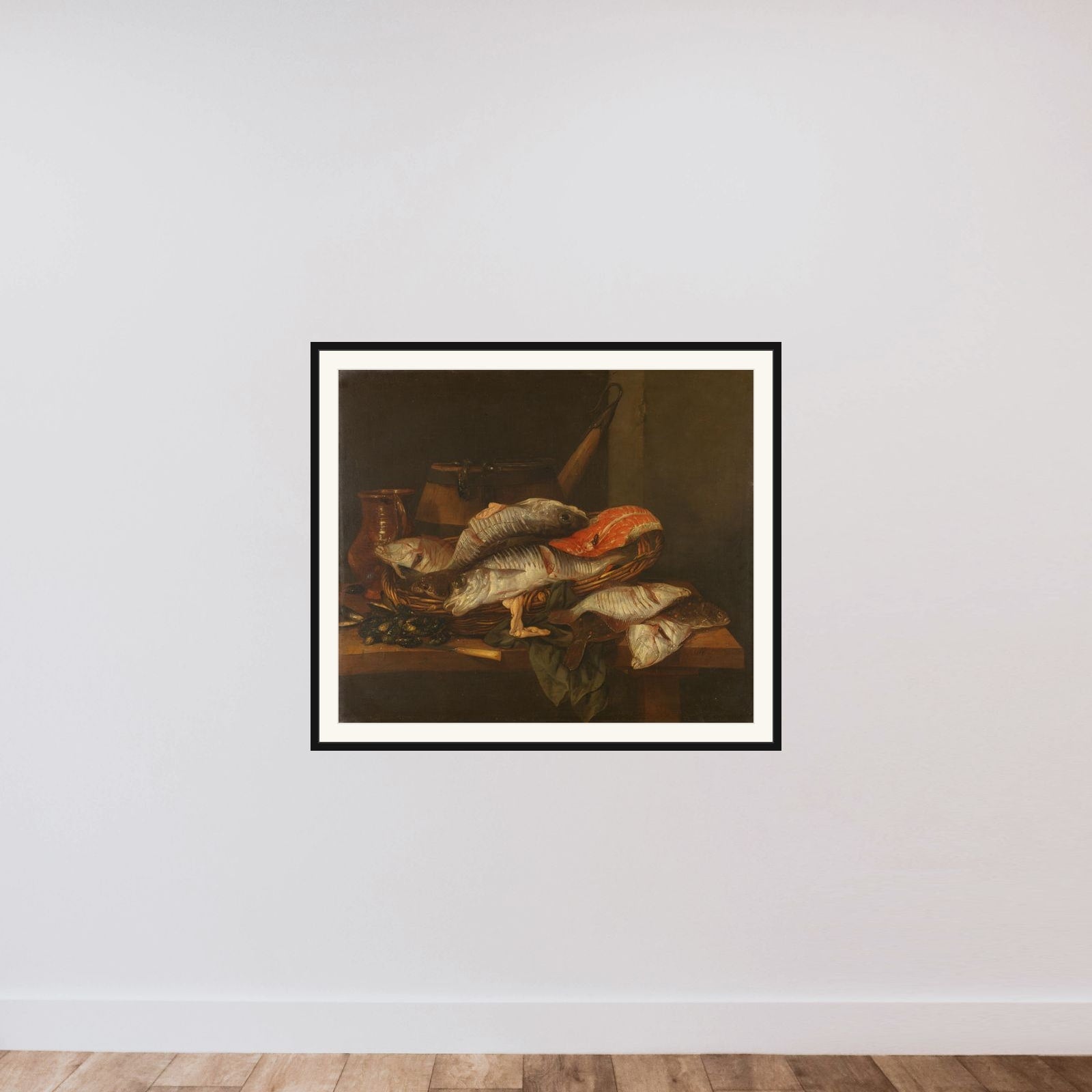 Still Life with Fish framed — shown to scale