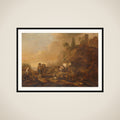 Landscape with Herdsmen and their Droves framed