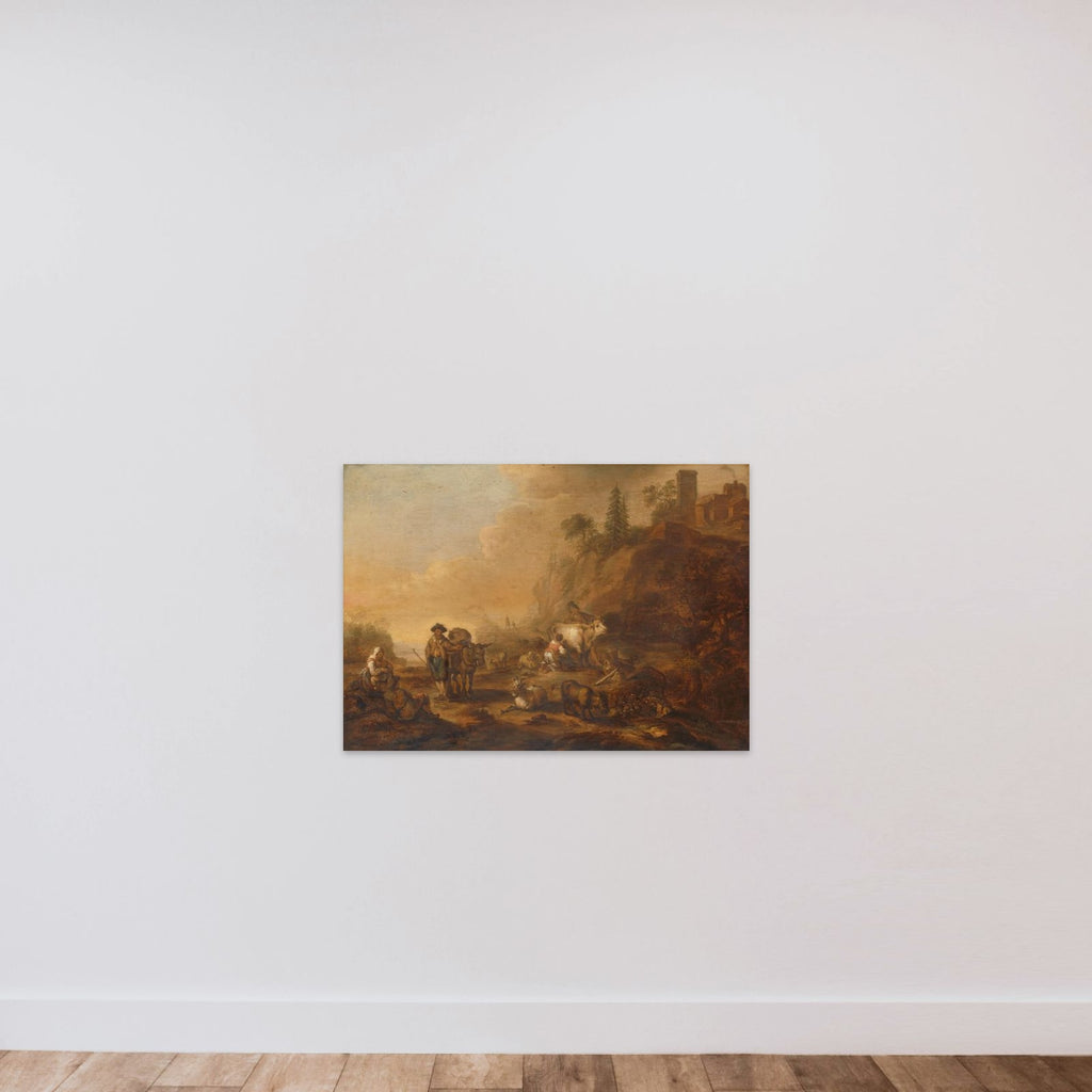 Landscape with Herdsmen and their Droves unframed — shown to scale