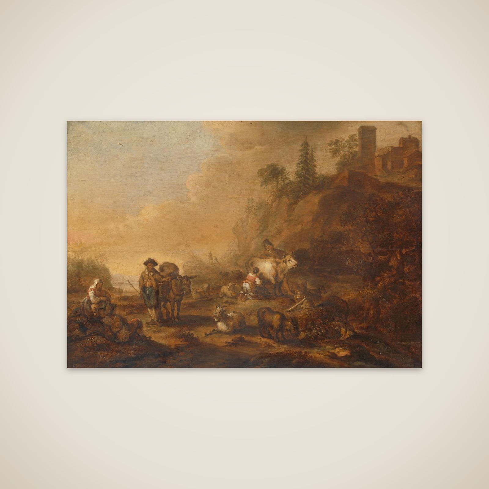 Landscape with Herdsmen and their Droves unframed print