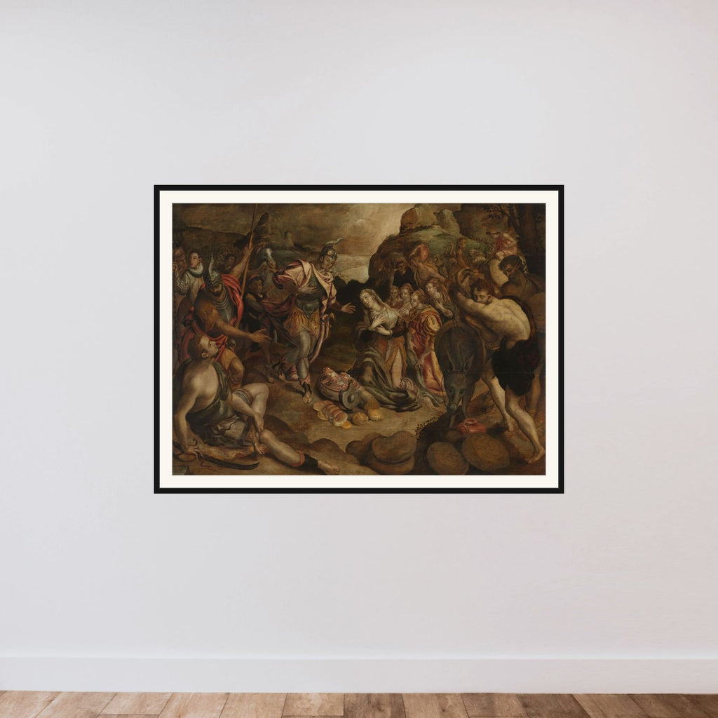 The Meeting of David and Abigail framed — shown to scale