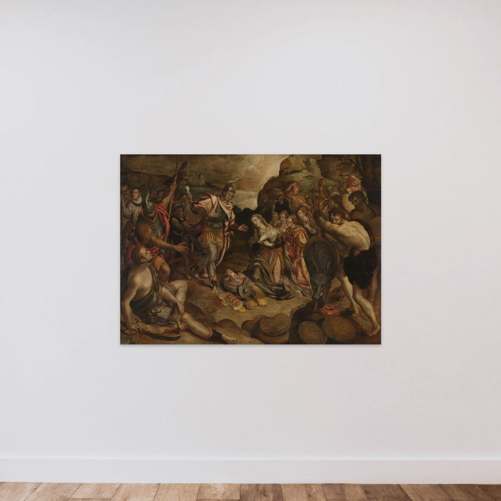 The Meeting of David and Abigail unframed — shown to scale