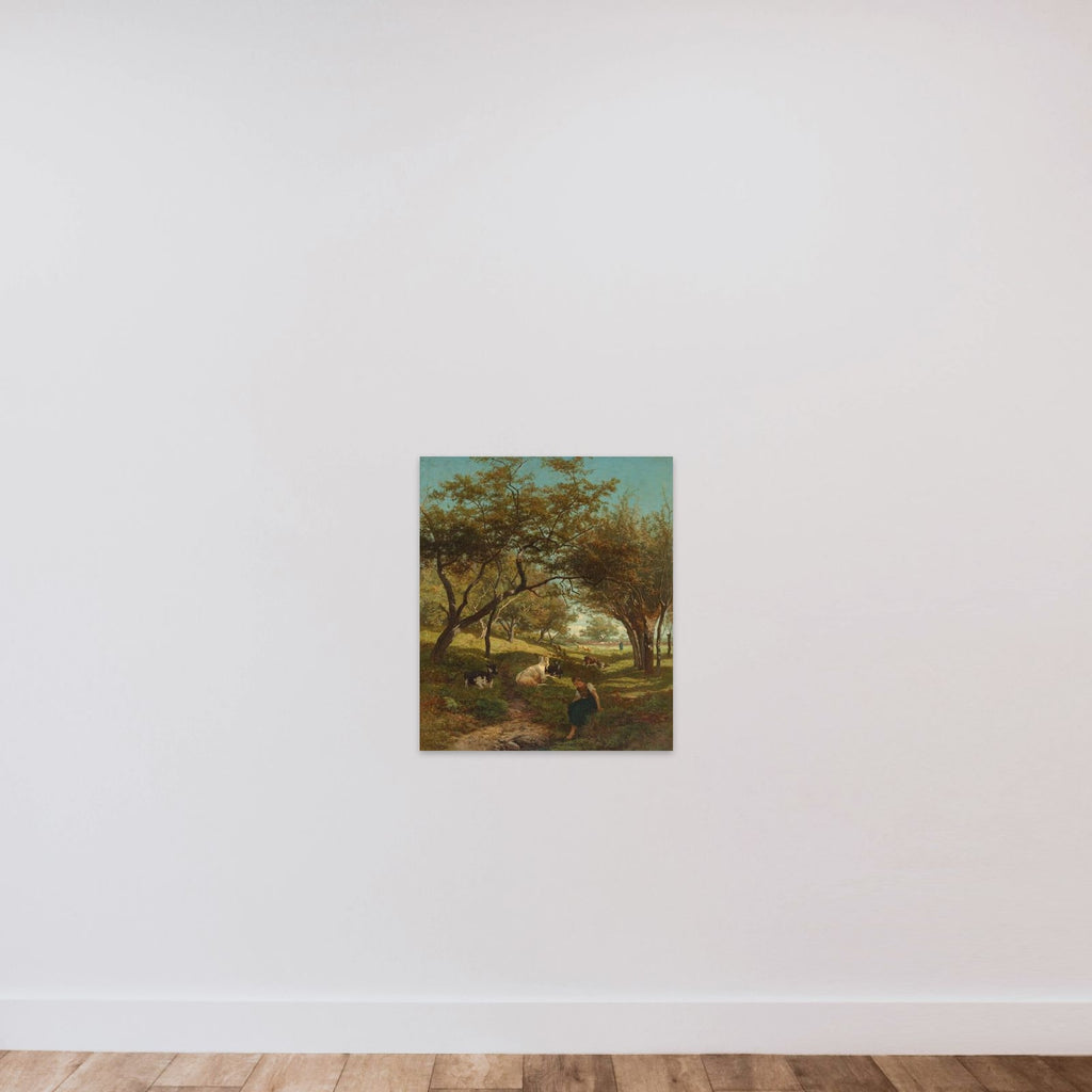 The Goatherdess unframed — shown to scale