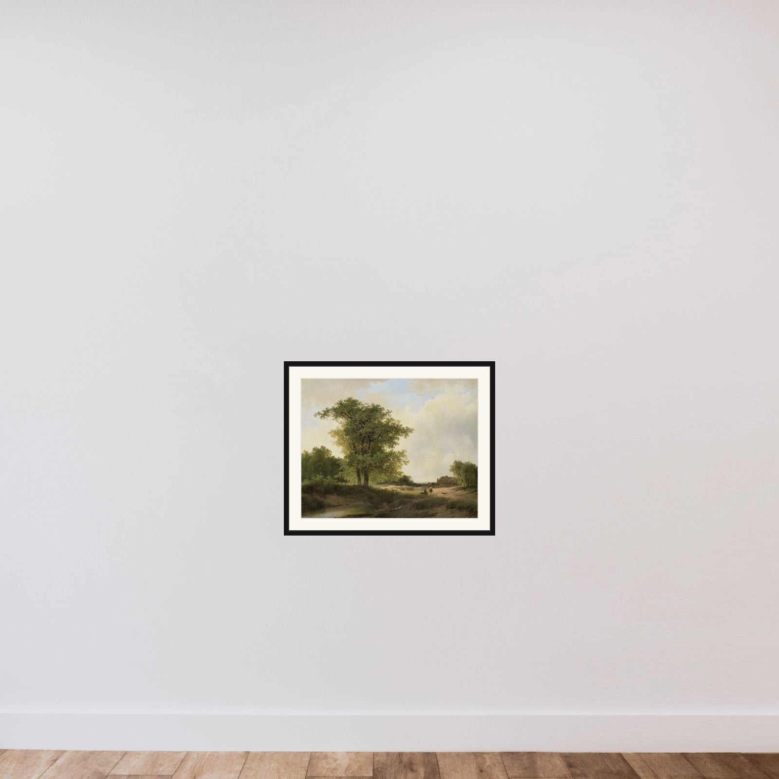 Landscape with Farmstead framed — shown to scale