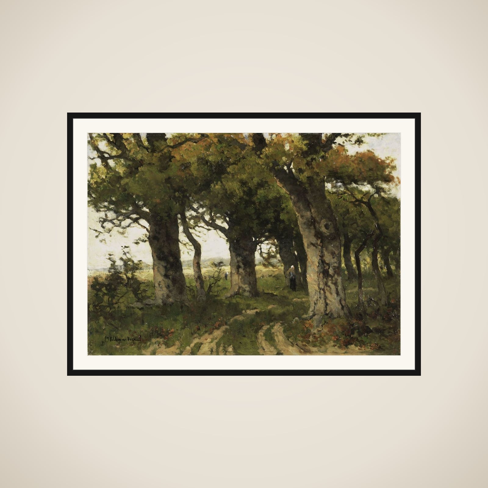 Avenue of Oaks in Late Summer framed