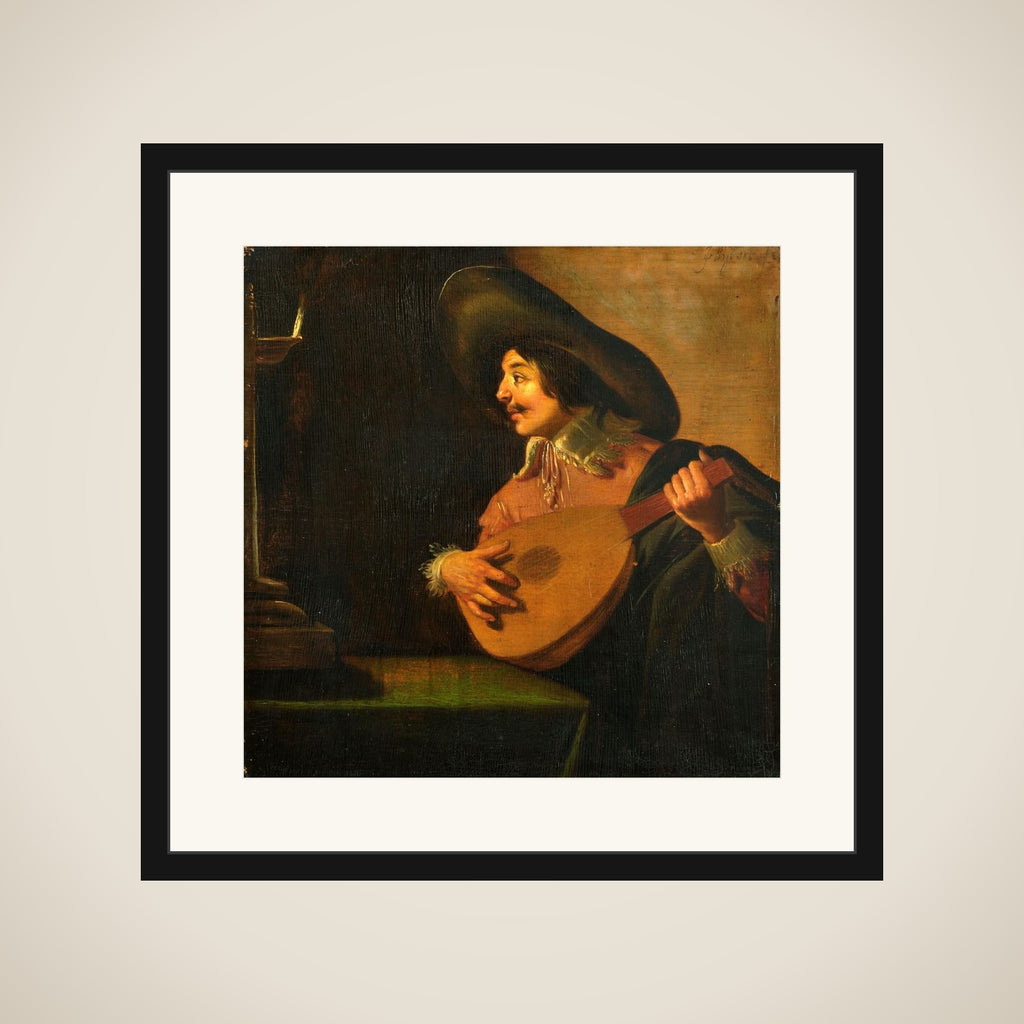 The Lute Player framed