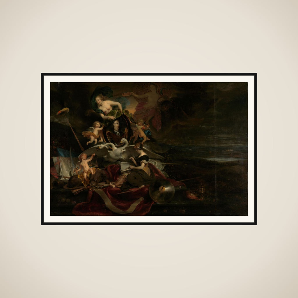 Allegory on the Dutch Raid on the Medway (1667), with a Portrait of Cornelis de Witt framed