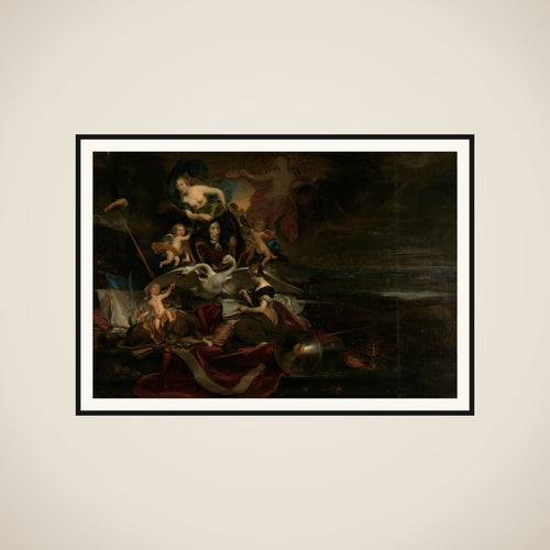 Allegory on the Dutch Raid on the Medway (1667), with a Portrait of Cornelis de Witt framed