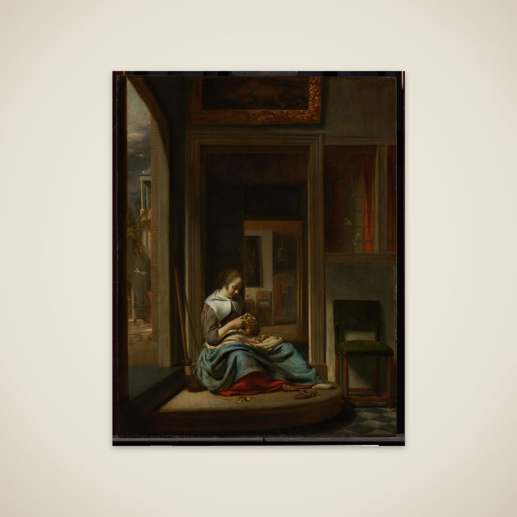 Woman Peeling an Apple unframed print