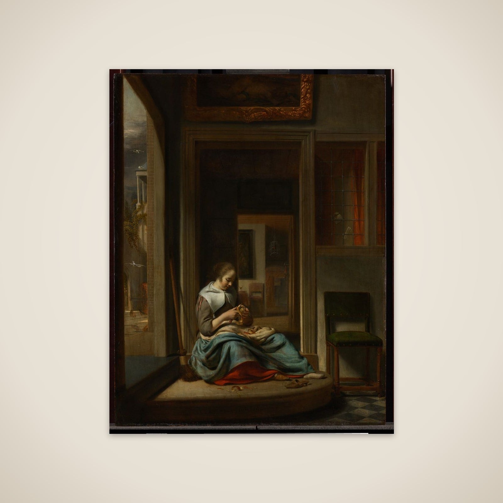 Woman Peeling an Apple unframed print