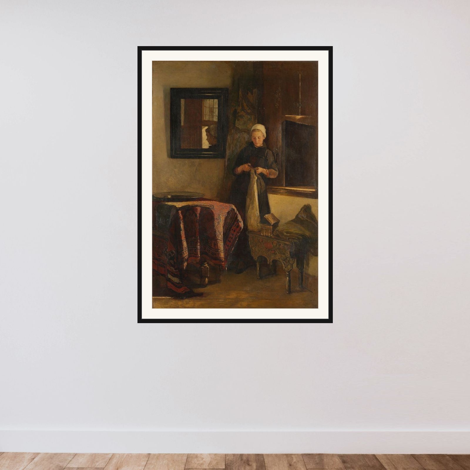 A Sunny Corner framed — shown to scale