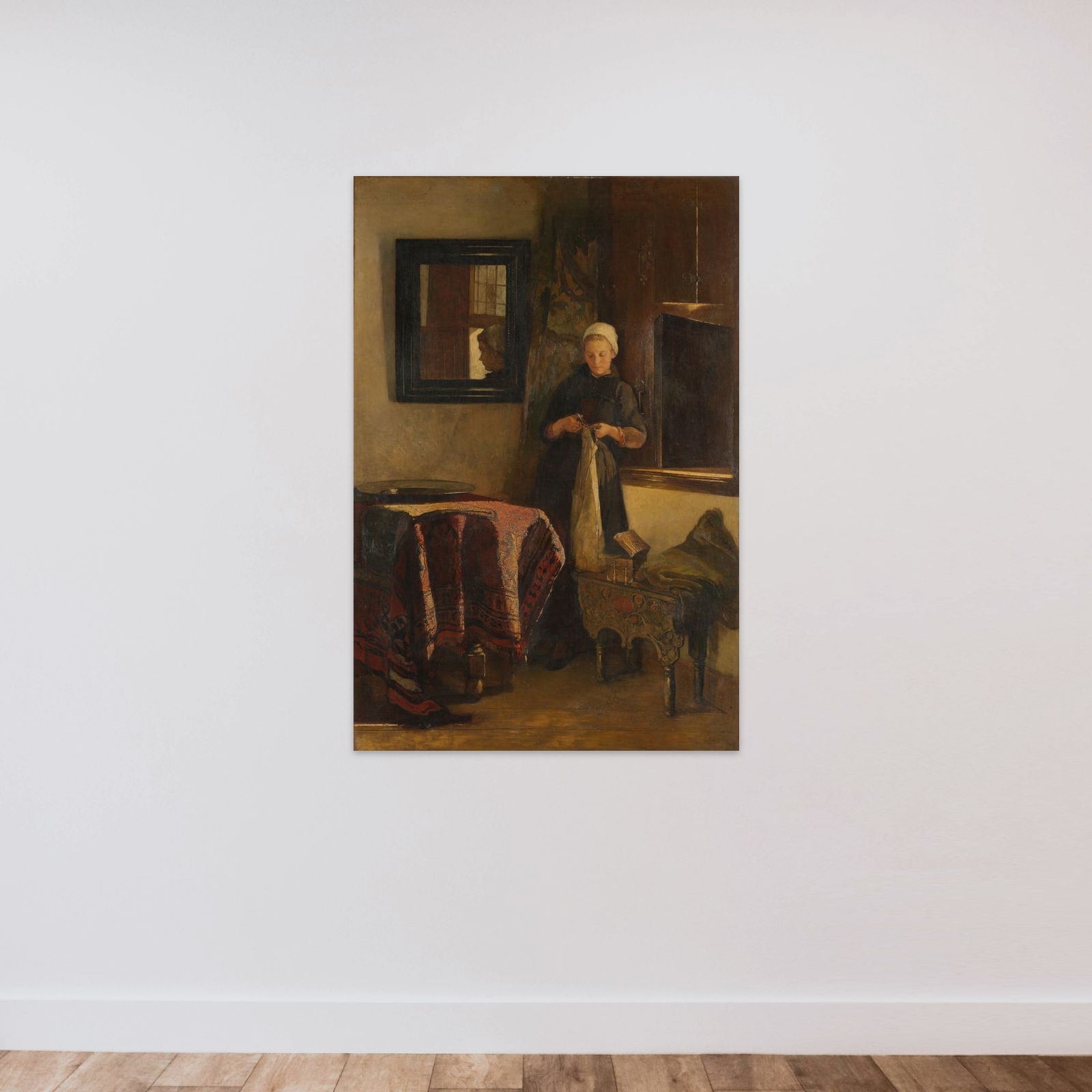 A Sunny Corner unframed — shown to scale