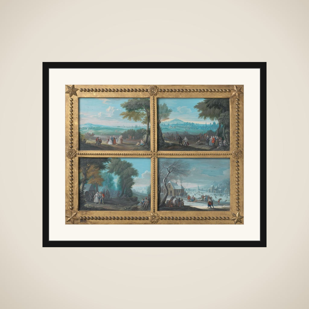 Four Landscapes, Representing the Four Seasons framed