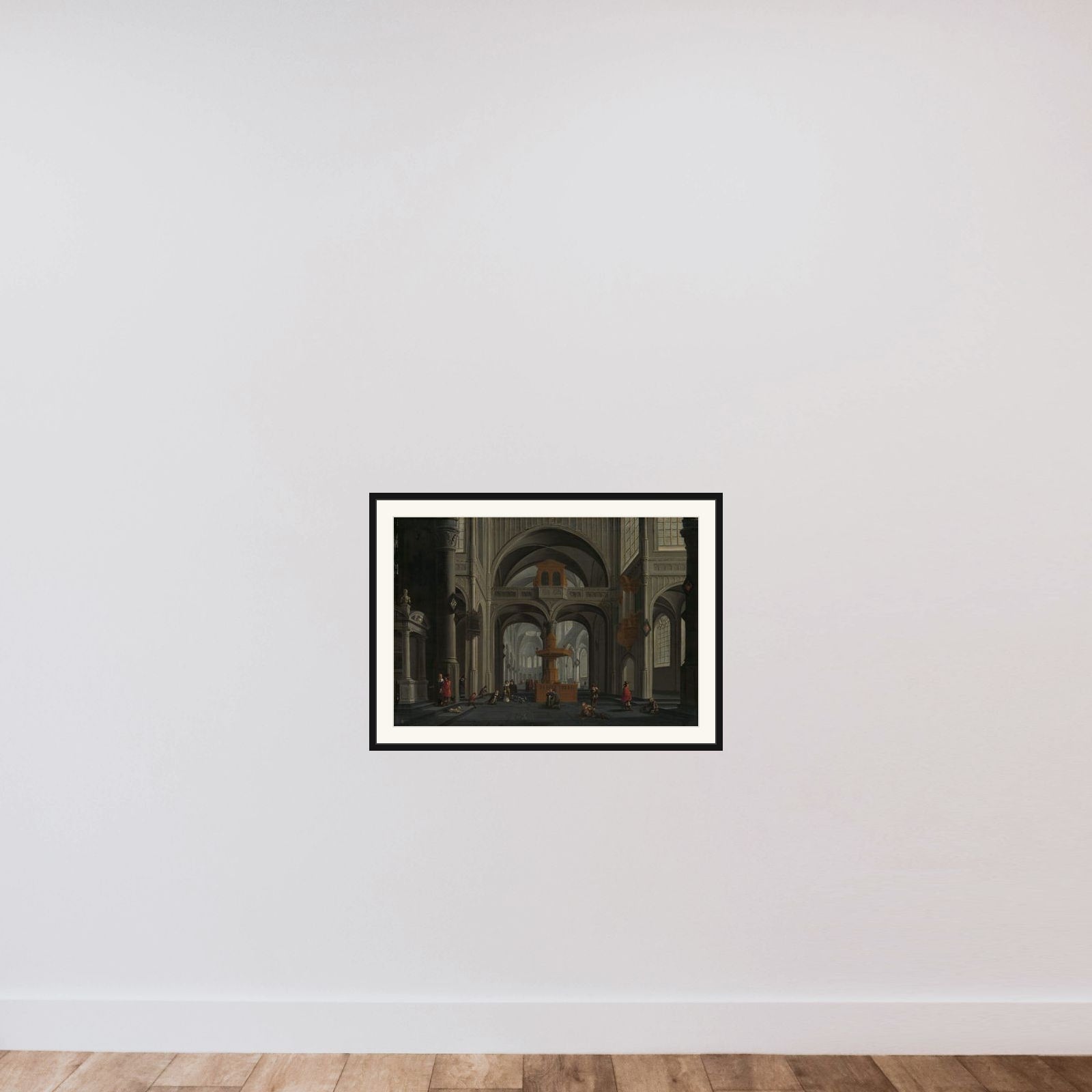 Church Interior framed — shown to scale