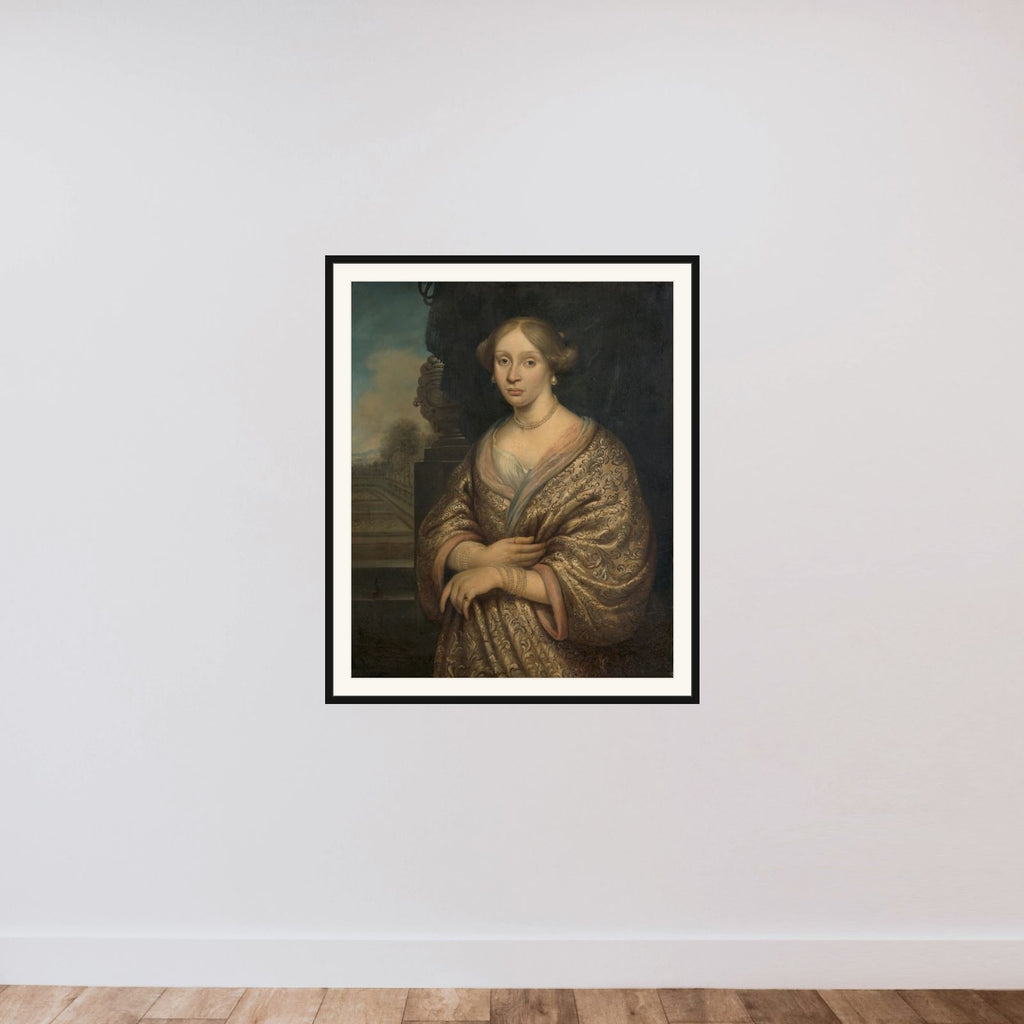 Maria van der Burght, François Leidecker's First Wife framed — shown to scale