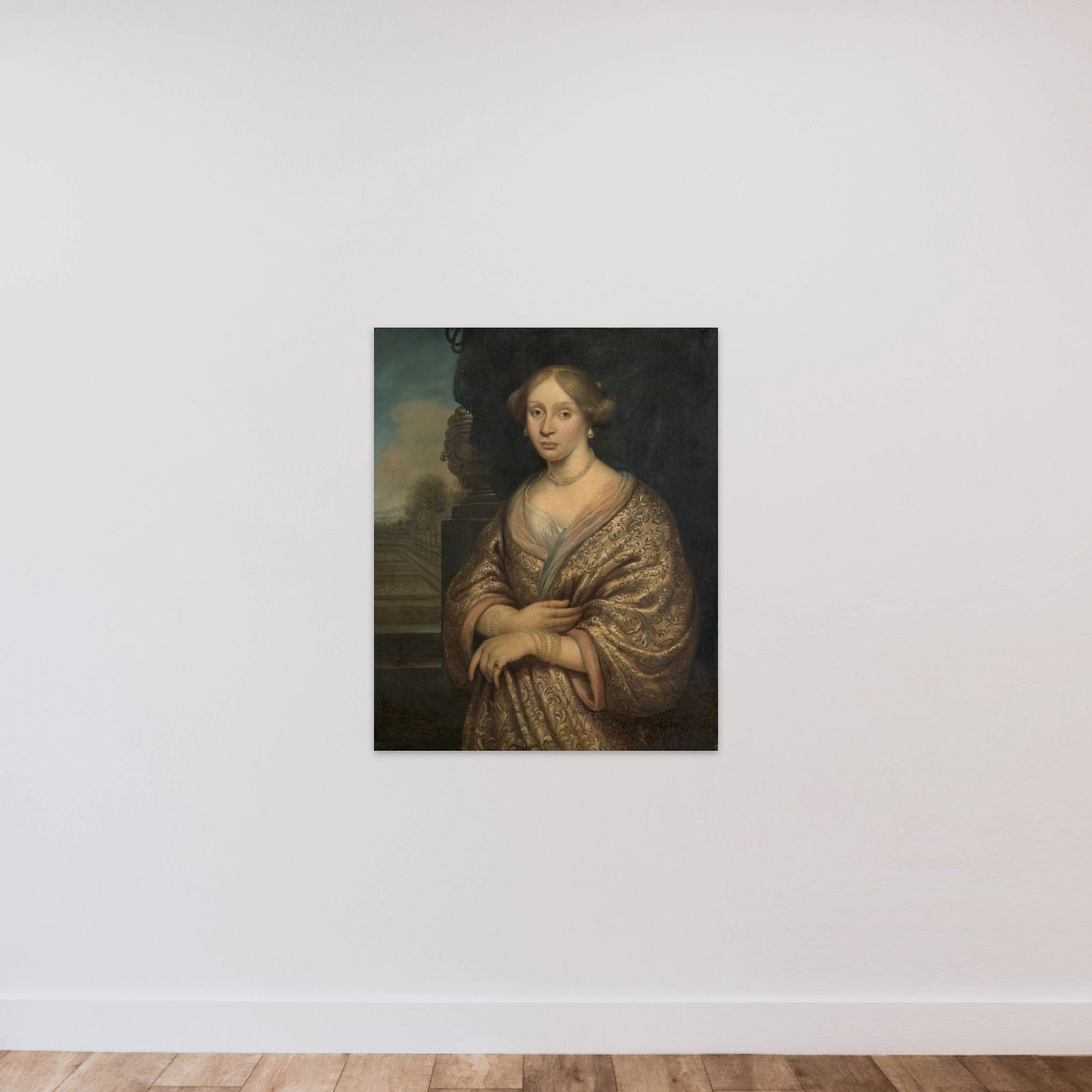 Maria van der Burght, François Leidecker's First Wife unframed — shown to scale