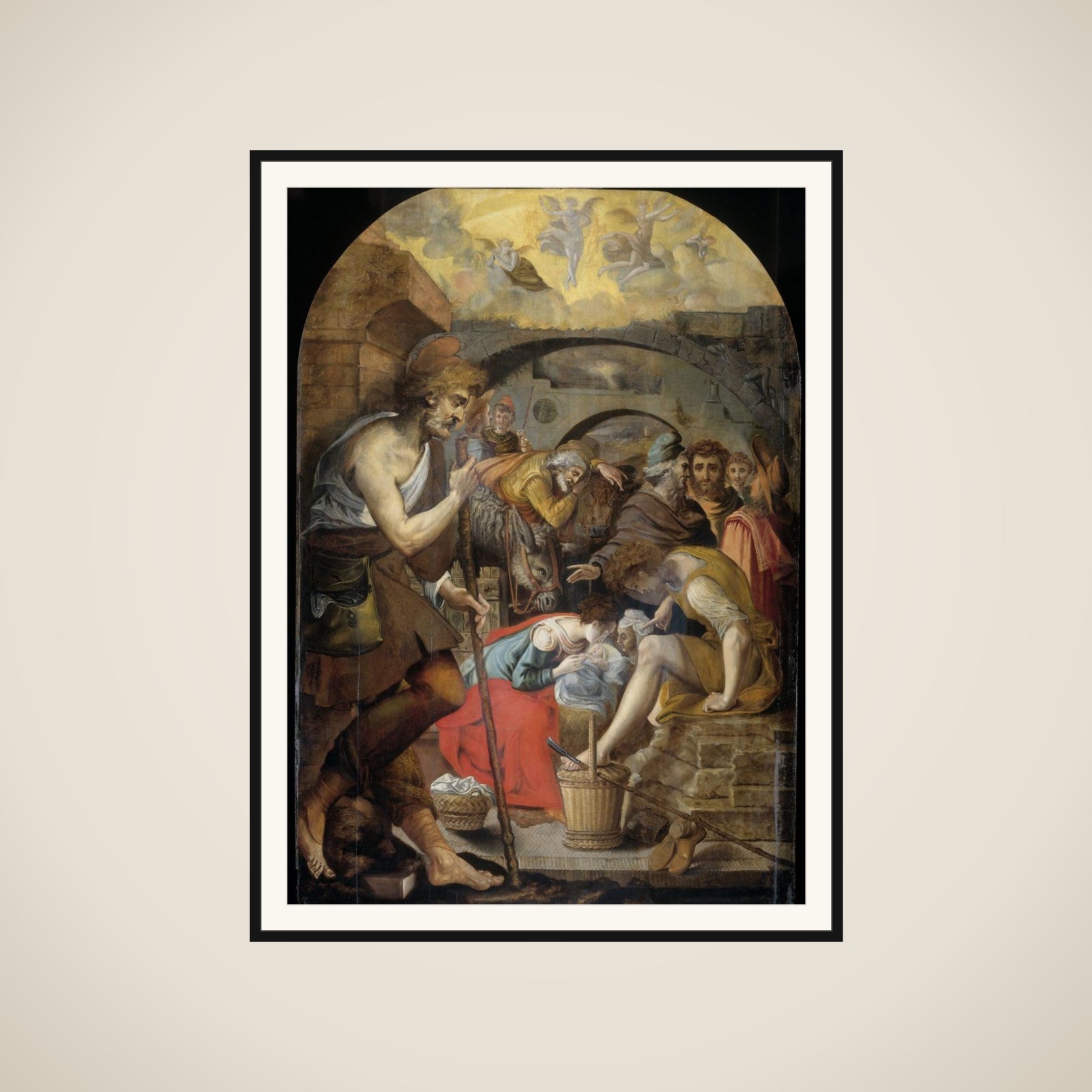 The Adoration of the Shepherds framed