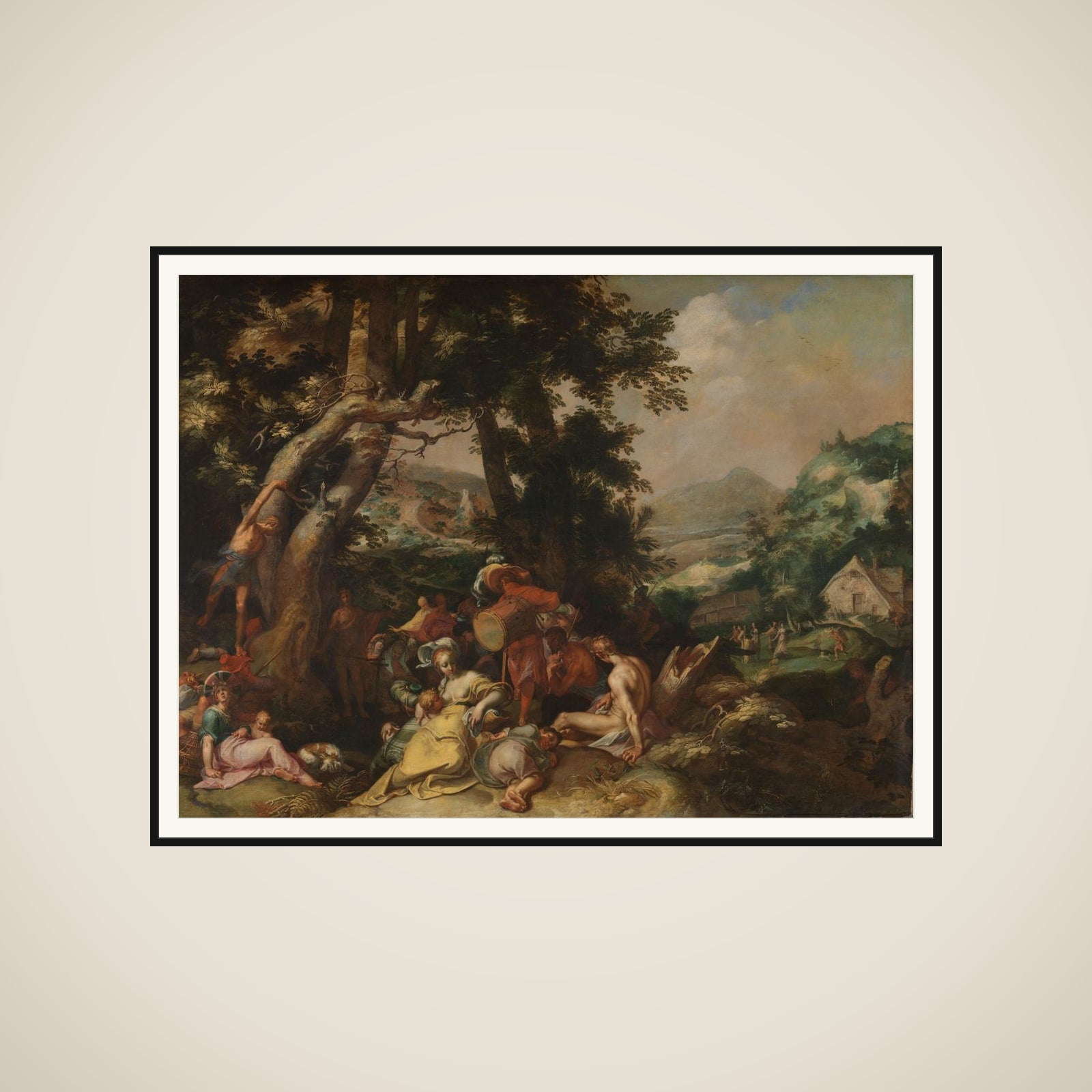 The Preaching of Saint John the Baptist framed