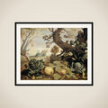 Landscape with Fruits and Vegetables in the foreground framed