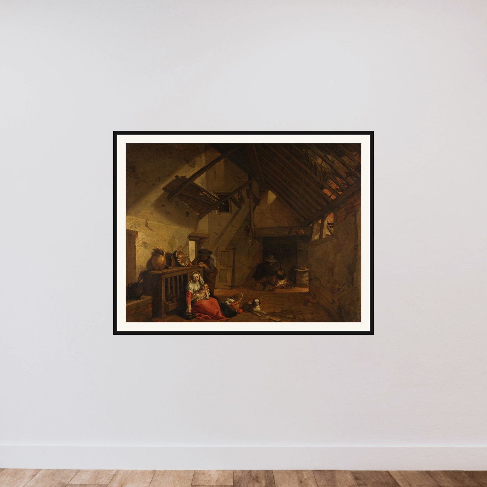 The Rest on the Flight into Egypt framed — shown to scale