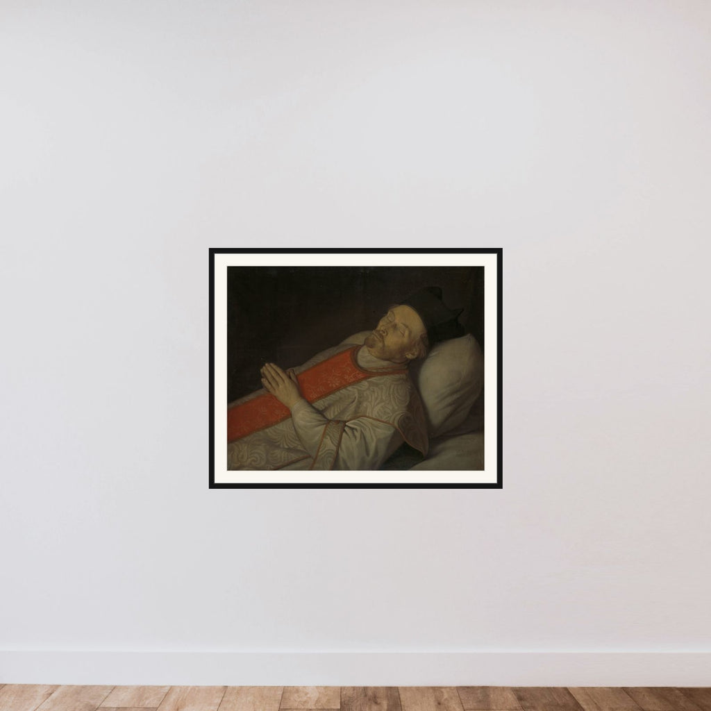 Portrait of Joannes Putkamer (1600-1671) on his Deathbed framed — shown to scale