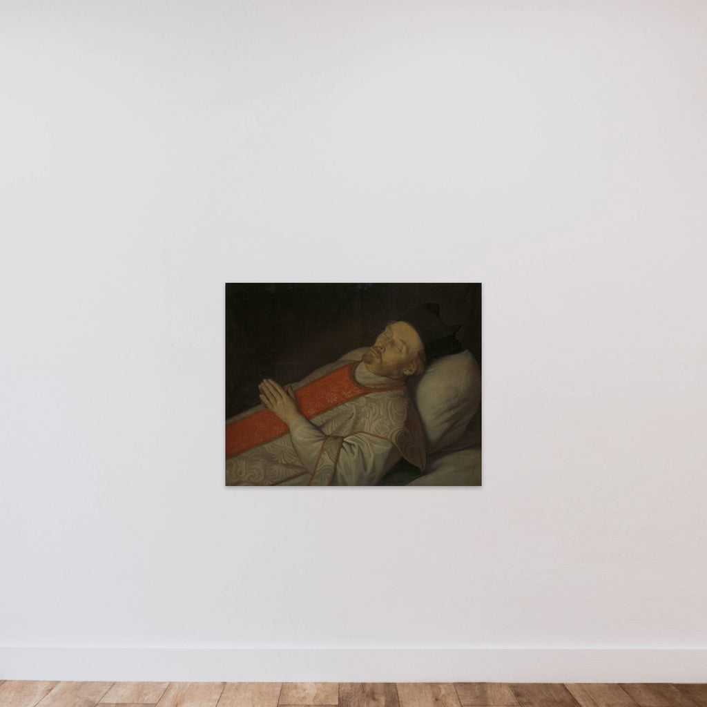 Portrait of Joannes Putkamer (1600-1671) on his Deathbed unframed — shown to scale