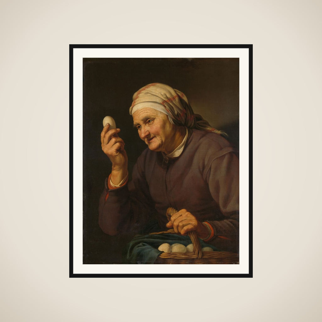 Old Woman Selling Eggs framed