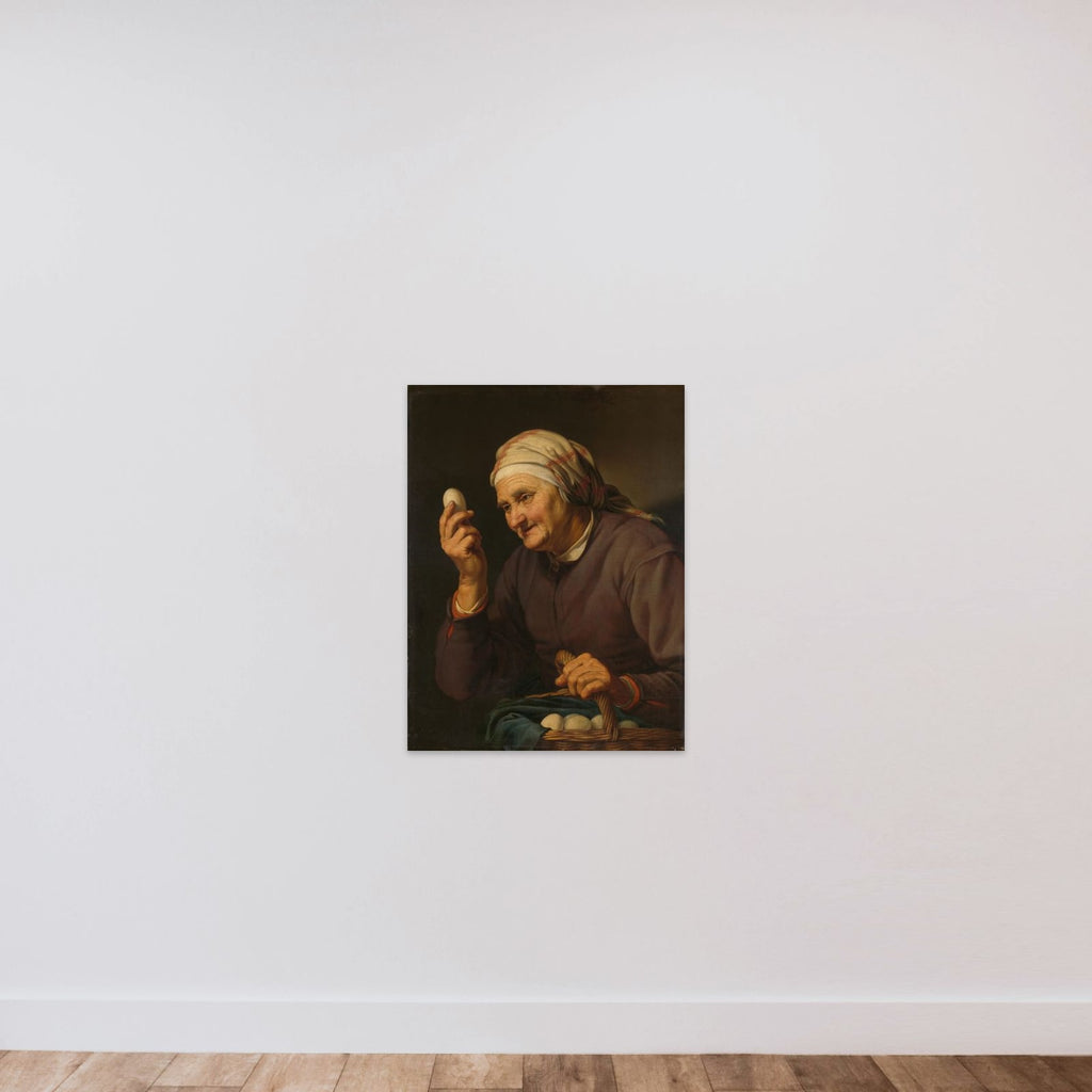 Old Woman Selling Eggs unframed — shown to scale
