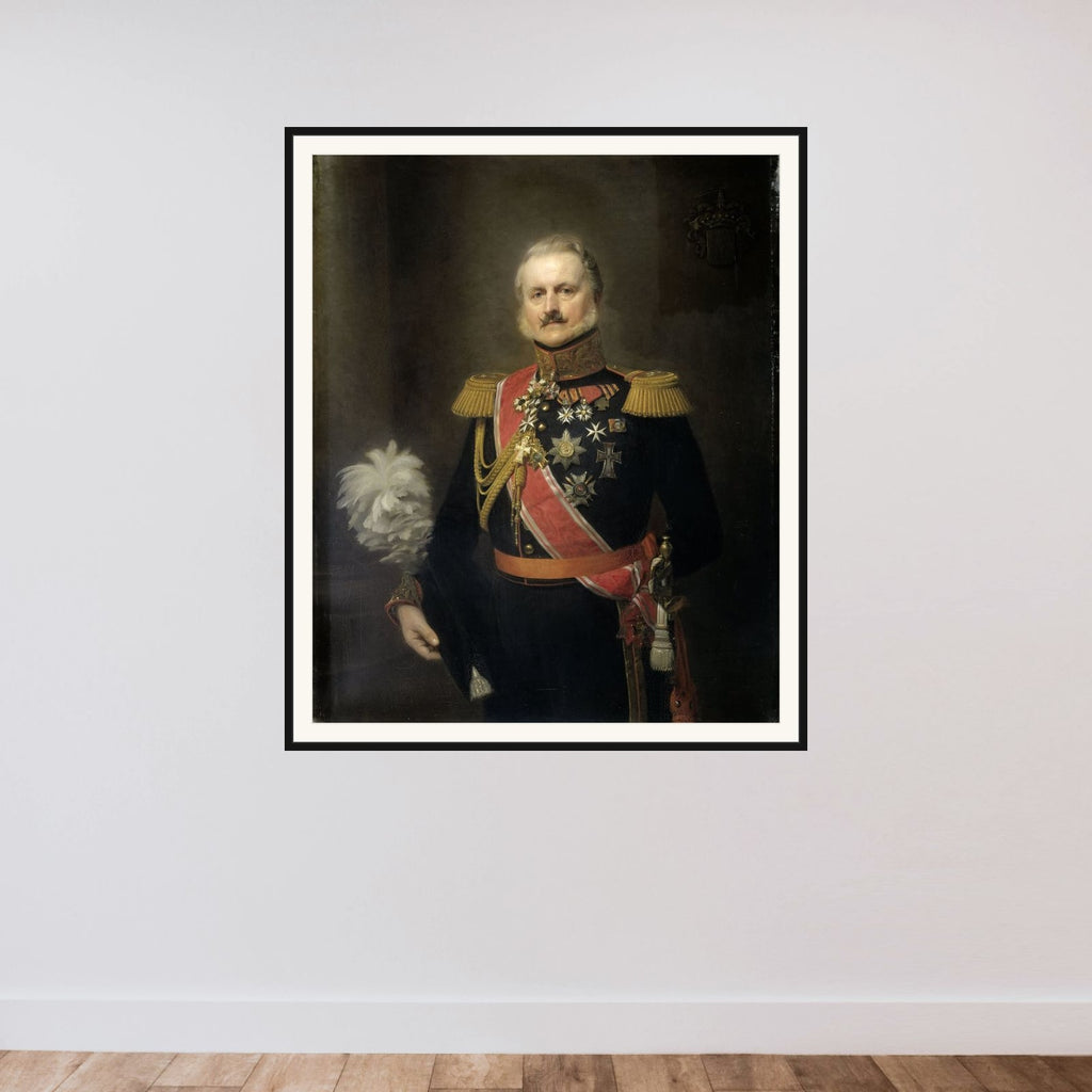 Antonie Frederick Jan Floris Jacob Baron van Omphal (1788-1863), Lieutenant General framed — shown to scale