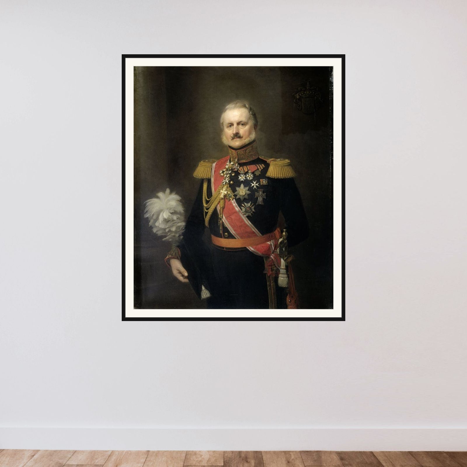Antonie Frederick Jan Floris Jacob Baron van Omphal (1788-1863), Lieutenant General framed — shown to scale