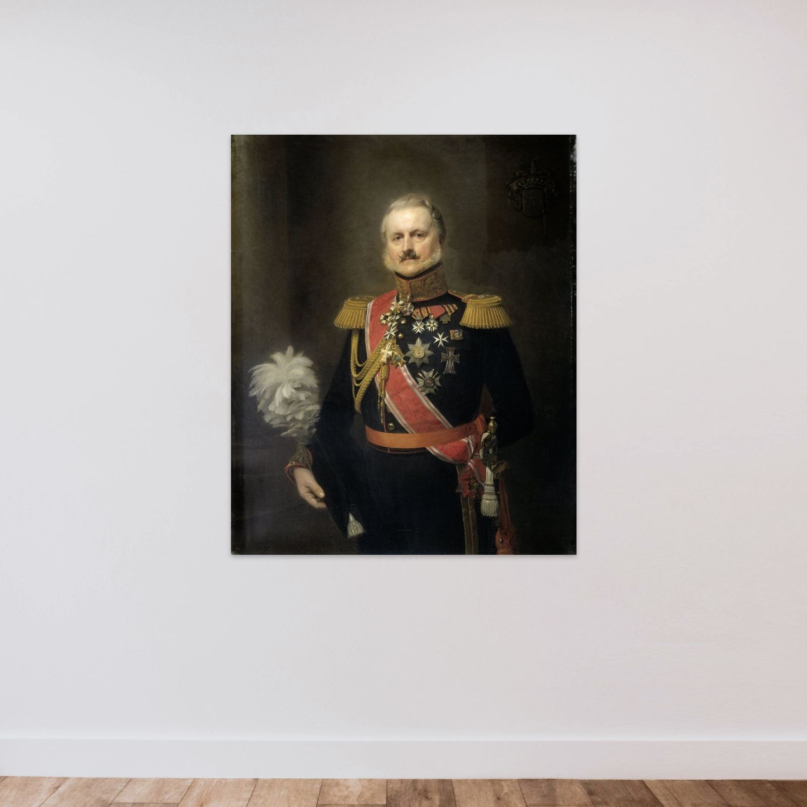 Antonie Frederick Jan Floris Jacob Baron van Omphal (1788-1863), Lieutenant General unframed — shown to scale