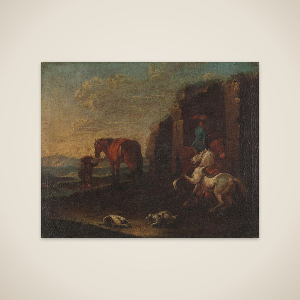 Travellers by a Ruin unframed print