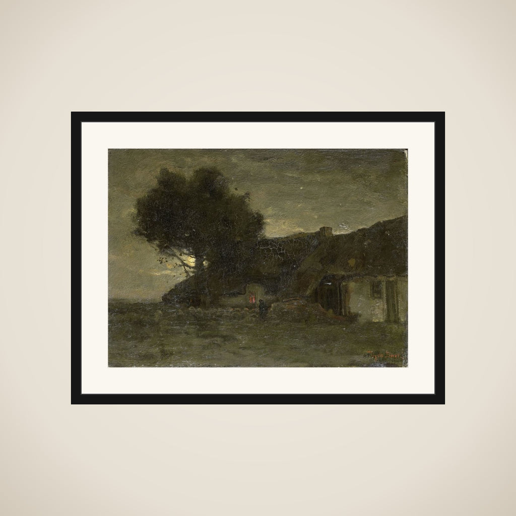 A Sheepfold at Nightfall framed
