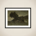 A Sheepfold at Nightfall framed