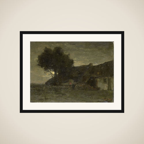 A Sheepfold at Nightfall framed
