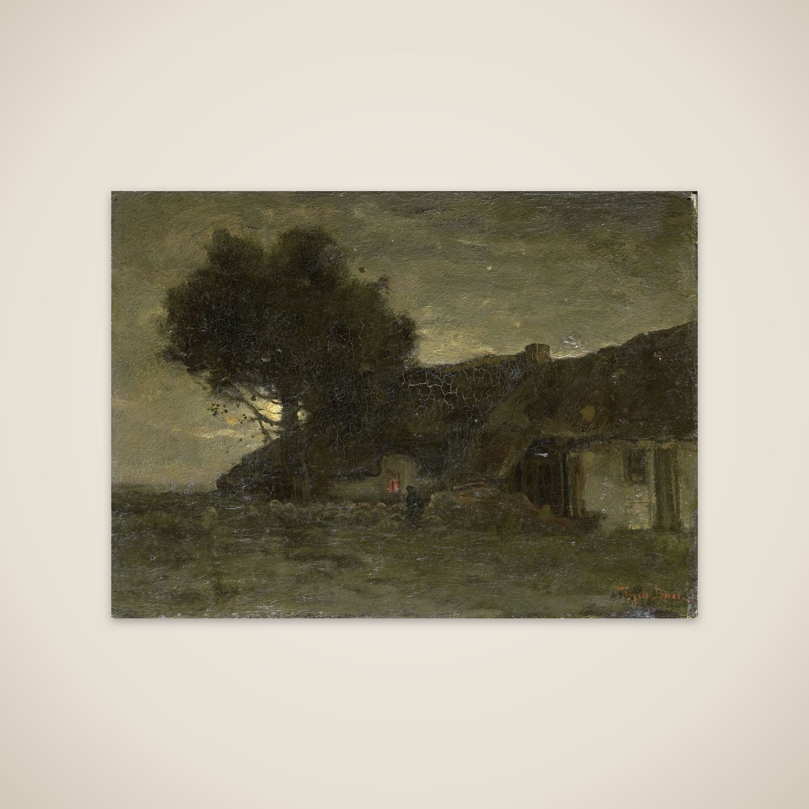 A Sheepfold at Nightfall unframed print