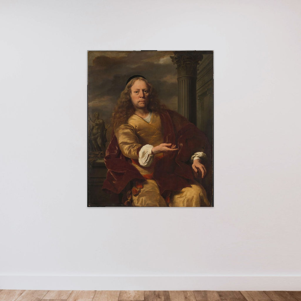Portrait of a Man unframed — shown to scale