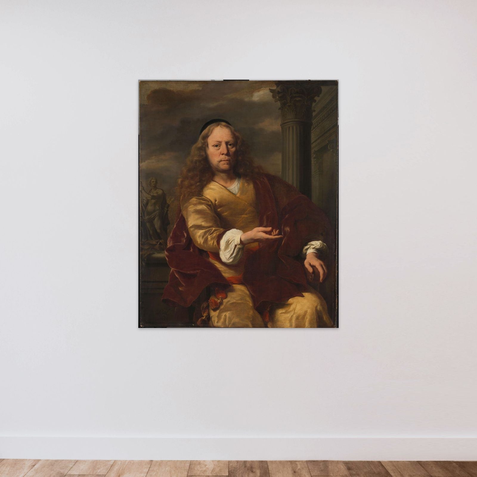 Portrait of a Man unframed — shown to scale